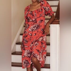 NWT Puff Sleeve Dress with Open Back